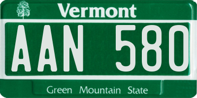 VT license plate AAN580