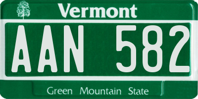 VT license plate AAN582