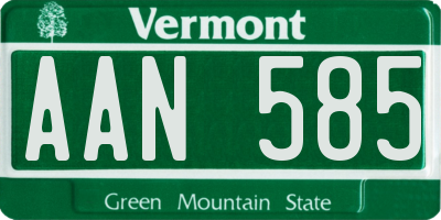 VT license plate AAN585