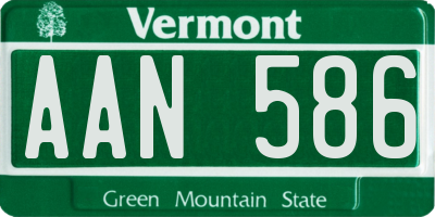 VT license plate AAN586