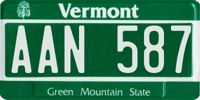 VT license plate AAN587