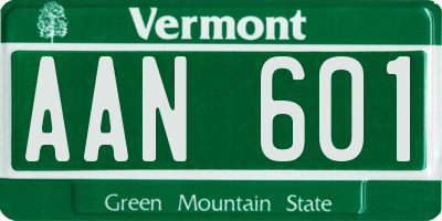 VT license plate AAN601