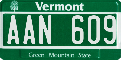 VT license plate AAN609