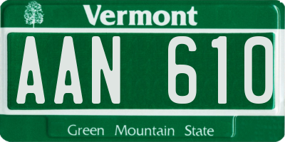 VT license plate AAN610