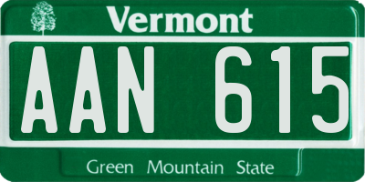 VT license plate AAN615