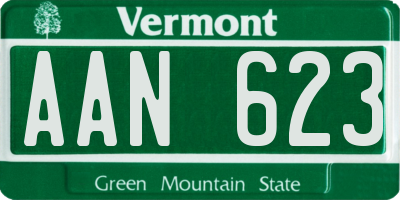 VT license plate AAN623