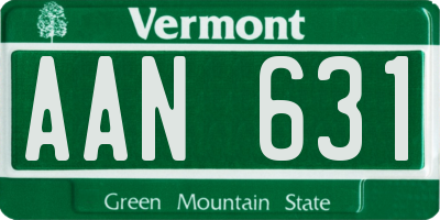 VT license plate AAN631