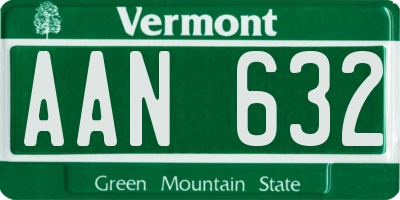 VT license plate AAN632