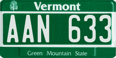 VT license plate AAN633