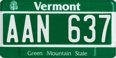 VT license plate AAN637