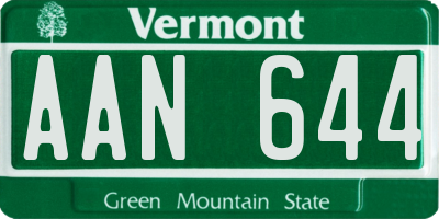 VT license plate AAN644