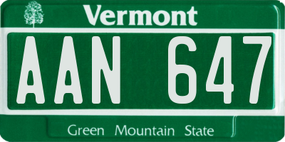 VT license plate AAN647