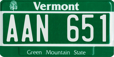 VT license plate AAN651