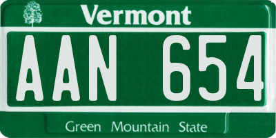 VT license plate AAN654