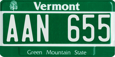 VT license plate AAN655