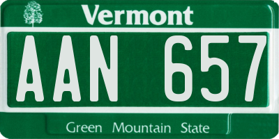 VT license plate AAN657