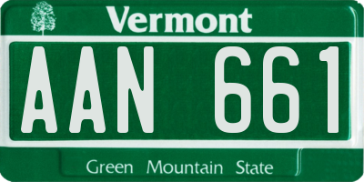 VT license plate AAN661