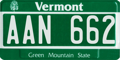 VT license plate AAN662