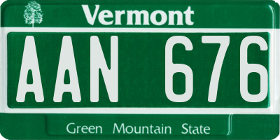 VT license plate AAN676
