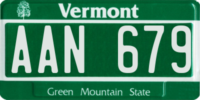 VT license plate AAN679