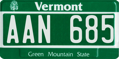 VT license plate AAN685