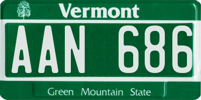 VT license plate AAN686