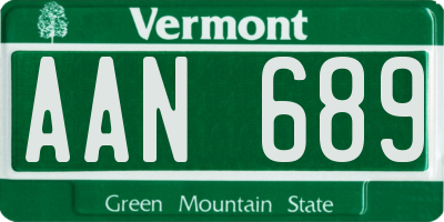 VT license plate AAN689