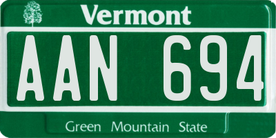 VT license plate AAN694