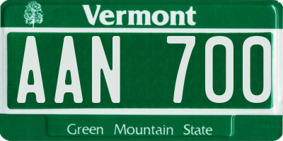 VT license plate AAN700