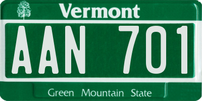VT license plate AAN701