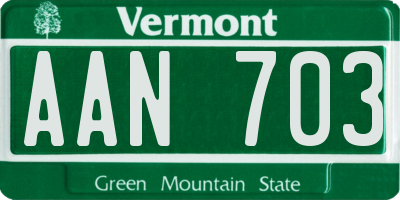 VT license plate AAN703