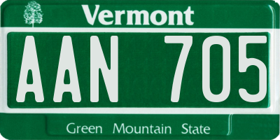 VT license plate AAN705