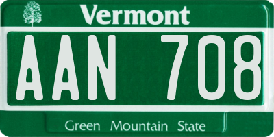 VT license plate AAN708