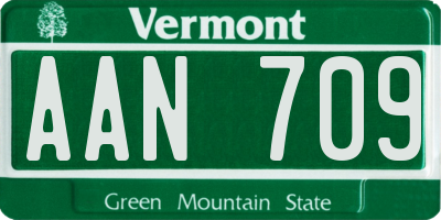 VT license plate AAN709