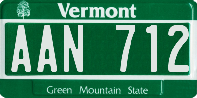 VT license plate AAN712