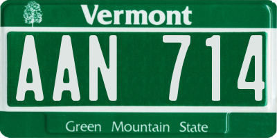 VT license plate AAN714