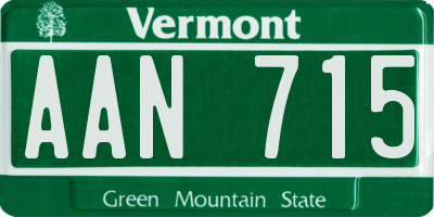 VT license plate AAN715