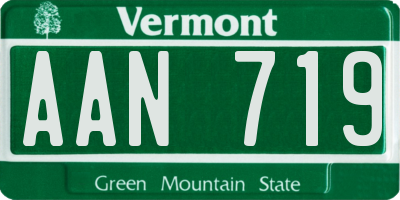 VT license plate AAN719