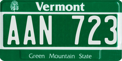 VT license plate AAN723