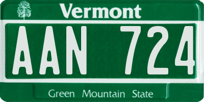 VT license plate AAN724