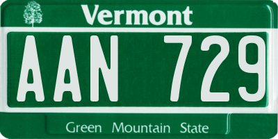 VT license plate AAN729