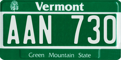 VT license plate AAN730