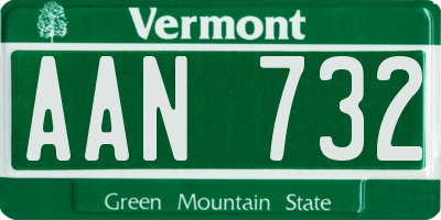 VT license plate AAN732