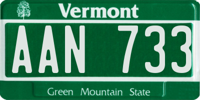 VT license plate AAN733