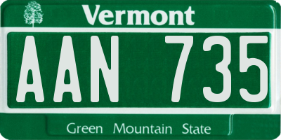 VT license plate AAN735