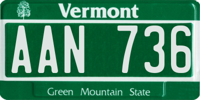 VT license plate AAN736