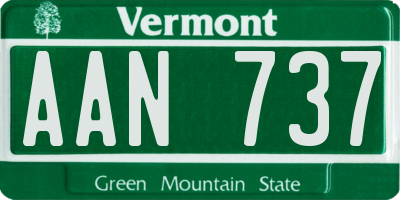 VT license plate AAN737
