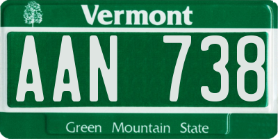 VT license plate AAN738