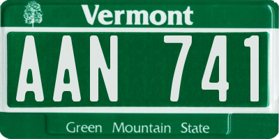 VT license plate AAN741