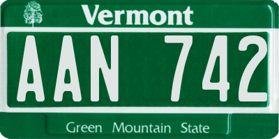 VT license plate AAN742